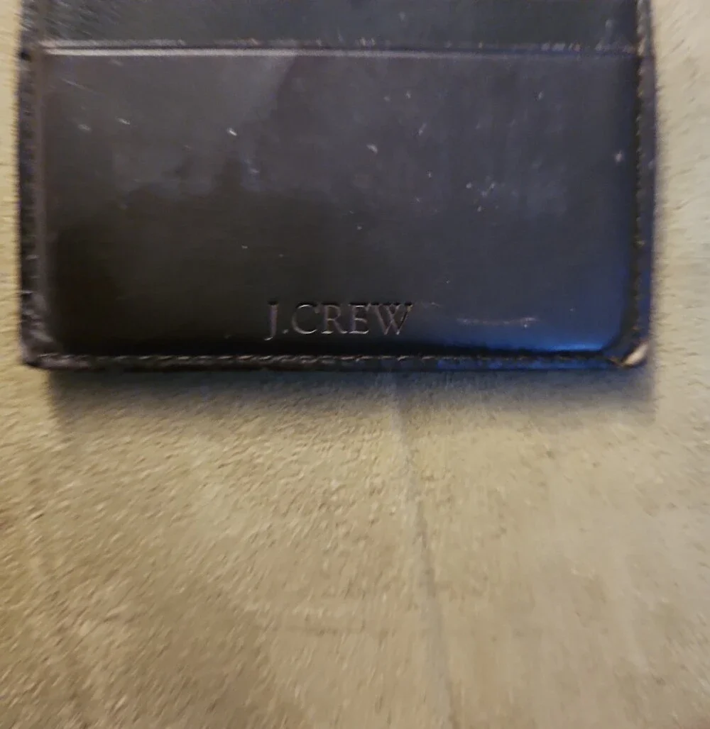 J. Crew Black Bifold Leather Card Holder